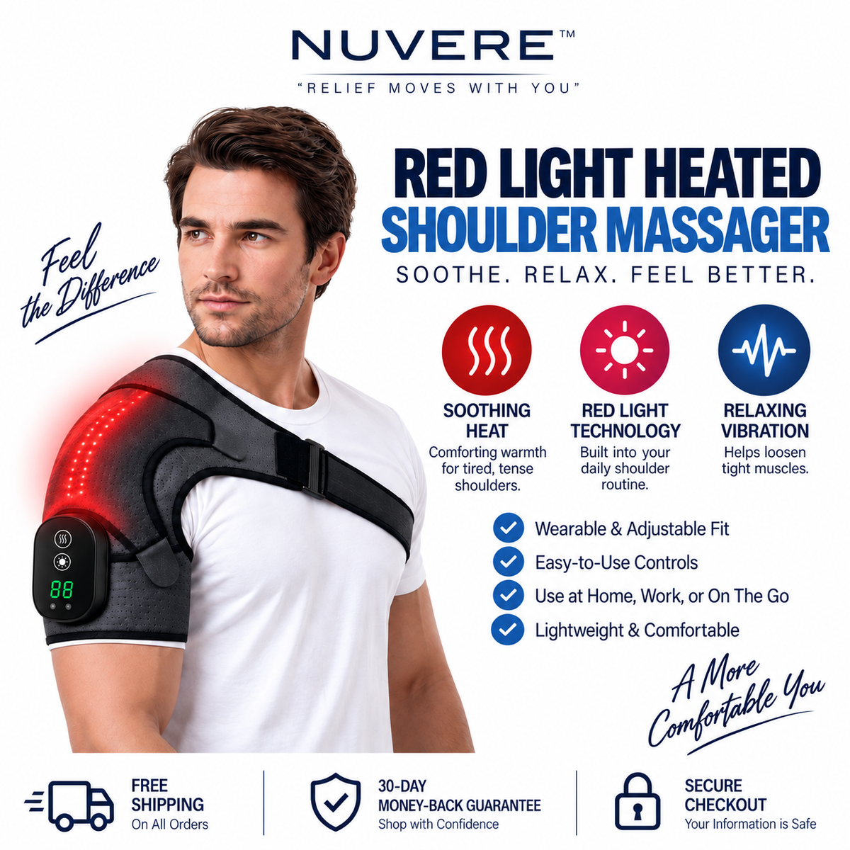 Nuvere™ Red Light Heated Shoulder Massager
